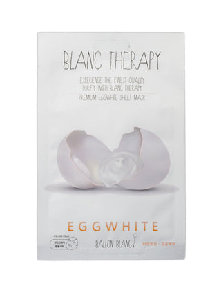 Blanc Therapy Masque Tissu – Purifiant & Raffermissant au Blanc d’Œuf Ballon Blanc